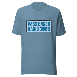 The Classic – Passenger Radio Logo on Steel Blue T-shirt